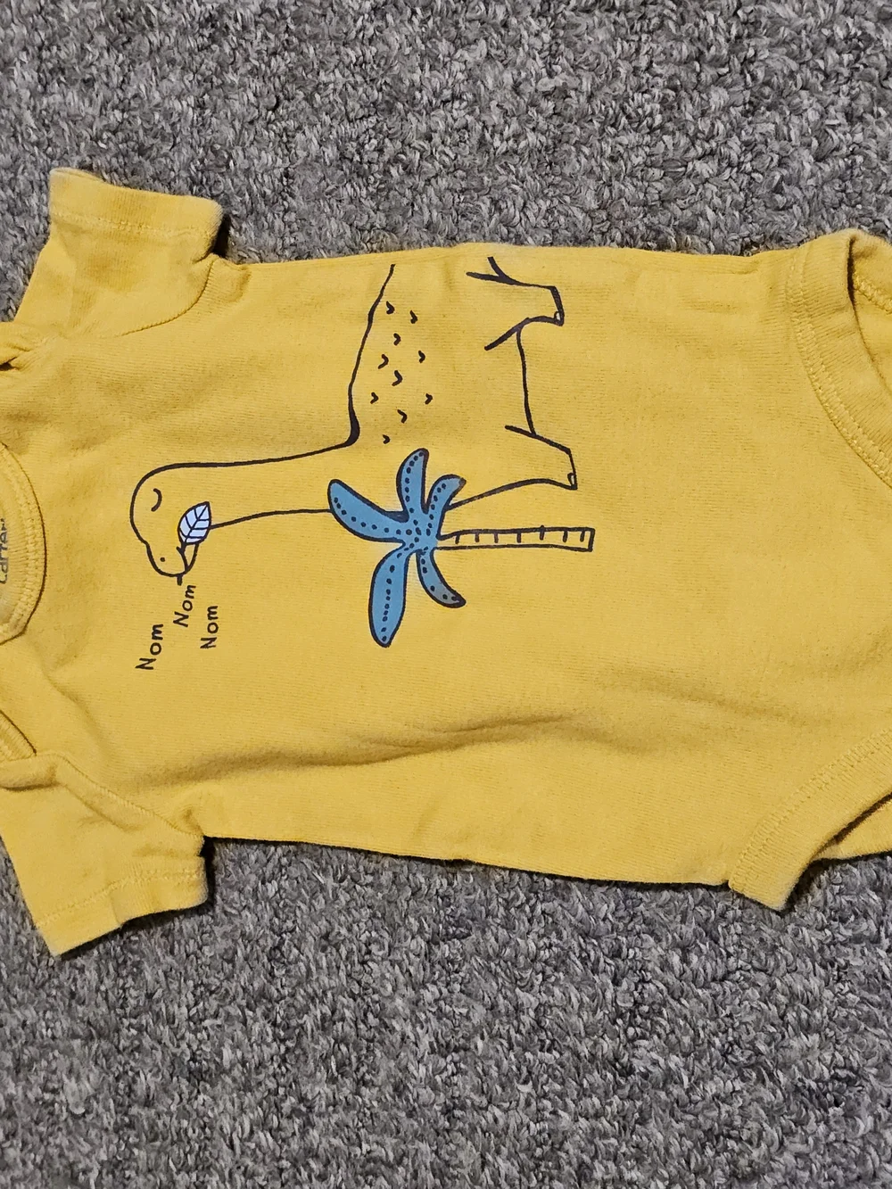 Carter's Yellow Dino & White Dino-Print Baby One-Piece Bodysuits